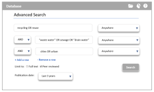 Image depicting Advanced search screen from a database