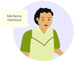 Image of Gianluca saying: "Me llamo Gianluca".