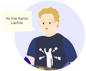 Image of Lachie saying: "Yo, me llamo Lachie".