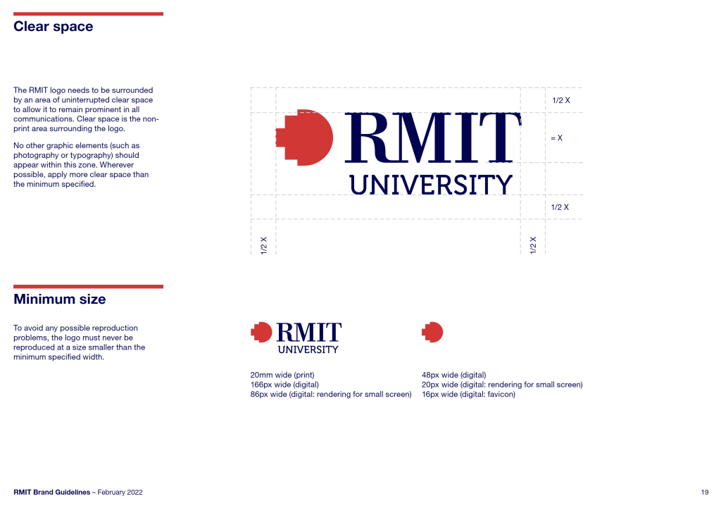 RMIT University branding - logo usage and placement