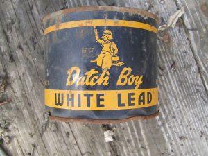 Old tin of Dutch Boy white lead paint