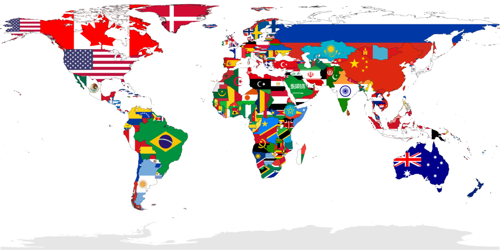 Flag-map of the world