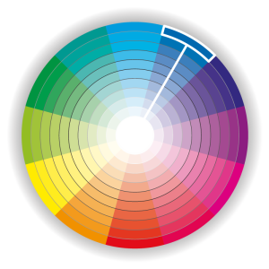 Colour wheel with Monochrome colour relationship