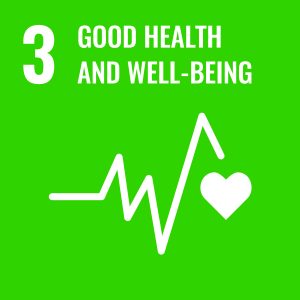 Badge for the UN's Sustainable Development Goal 3 'Good health and Well-being'