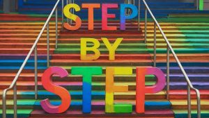 Decorative image of coloured steps